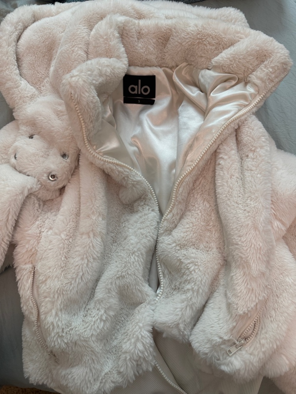 Faux Fur Jacket in Ivory